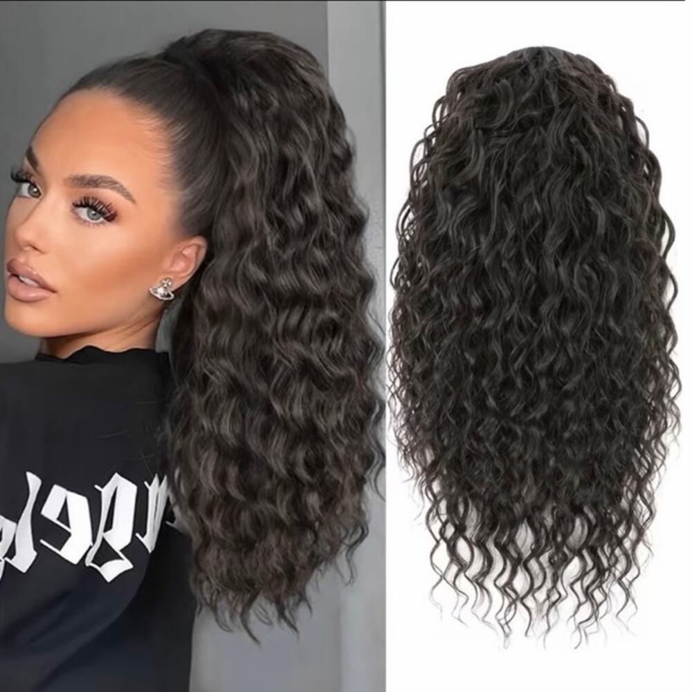14 Inch Ponytail Hair Extension wrap around, Curly Wave synthetic